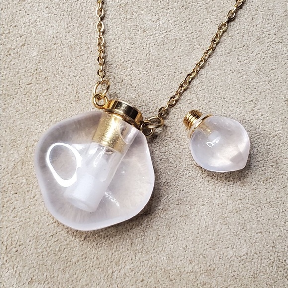 Clear Quartz Bottle Necklace - Picture 2 of 2